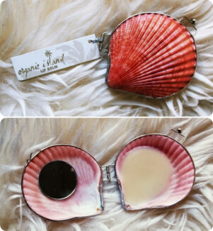 Organic Island Shell Lip Balm Oriental Fan Burgunder