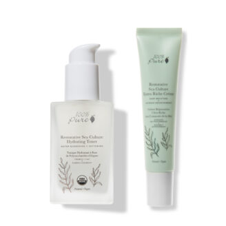 Hudpleiepakke fra 100% Pure: Restorative Sea Culture Hydrating Collection - Fuktighetskrem og elixir