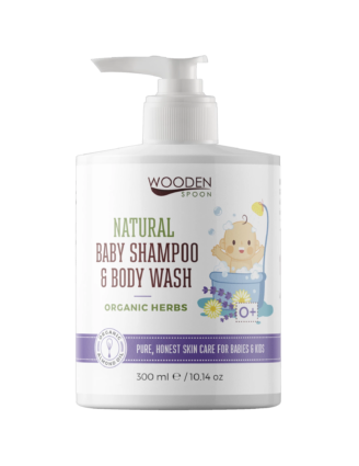 Wooden Spoon Natural Baby Shampoo & Body Wash - Organic Herbs -  300 ml 