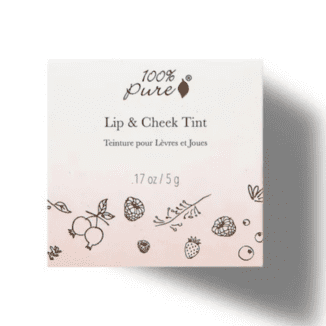 Lip & Cheek tint fra 100% Pure fruktpigmenter swatch cranberry