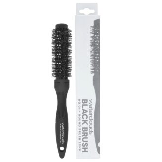 Rund hårbørste med topp profesjonell kvalitet. Dette er en rundbørste i svart metall med et ergonomisk håndtak som er optimalt for føning. waterclouds black brush