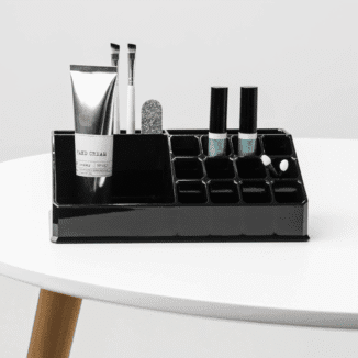 Cosmetic organiser svart med 16 rom