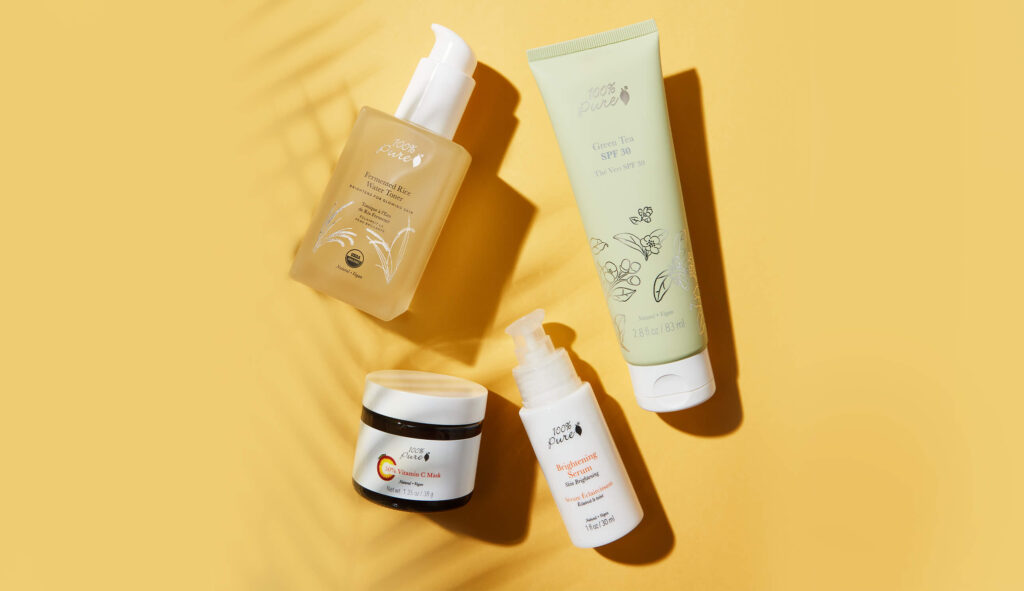 100% Pure produkter for pigmenter til bruk på dagen