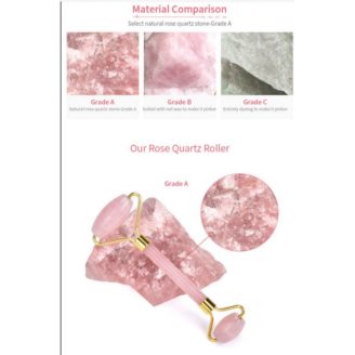 Alternative view of ECOLIFE Rose Quartz Face Roller & Gua Sha Heart Stone - gavesett
