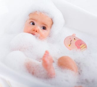 Babysvamp i rosa for massasje og rengjøring