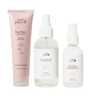 100% pure hudpleieserie rose rens, mist og fuktighetskrem