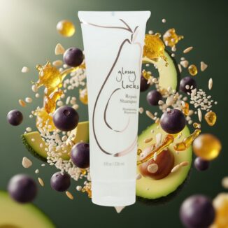 100% Pure Glossy locks Repair shampoo 236 ml - reparerende naturlig shampoo uten kunstige tilsetningsstoffer. Renser og vansker og en skånsom måte.