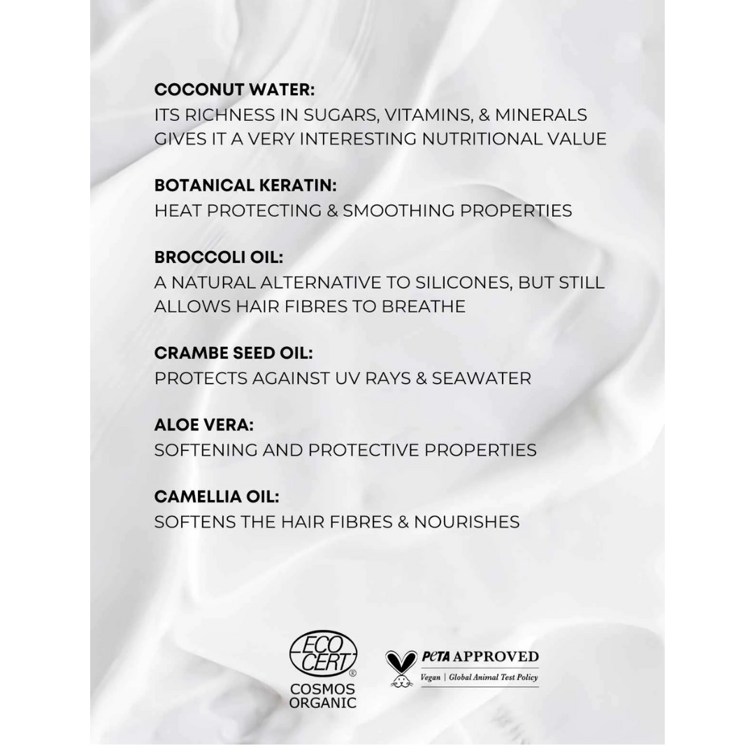 Elm Organics Leave in treatment hair Økologisk Leave-in Treatment er en pleiende hårkur som hjelper håret ditt til å gjenoppbygge sin naturlige styrke ved å tilføre næring og glans.