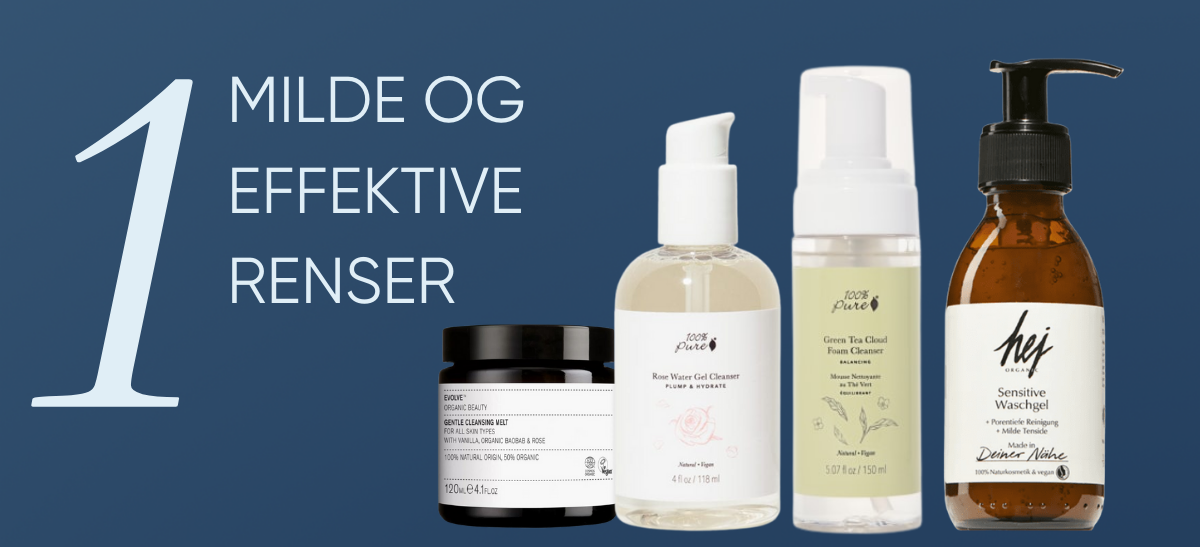milde renser som bevarer hudbarrieren