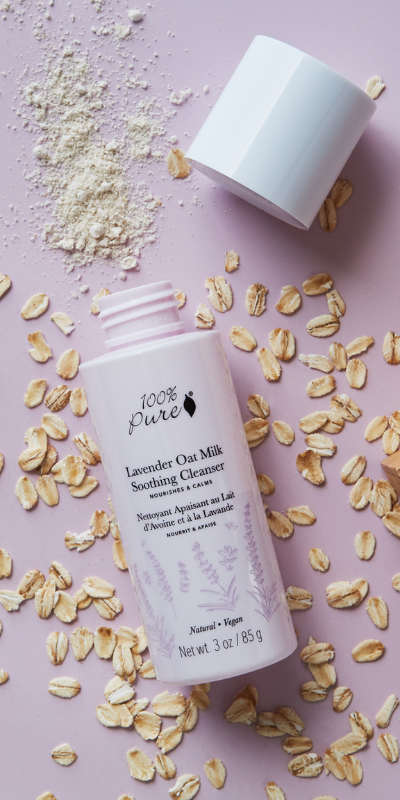 lavender oat milk cleanser, naturlig rens med oatmeal for sensitiv og tørr hud