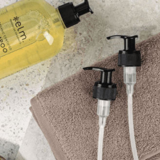 reuse pumpe til 1 litersflaskene fra Elm Organics