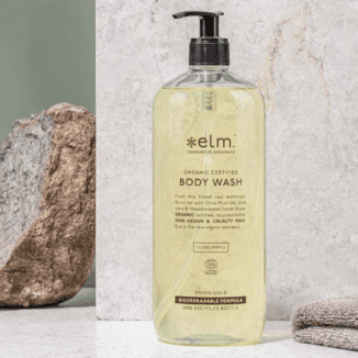 ELm organics body wash 1 liters flaske