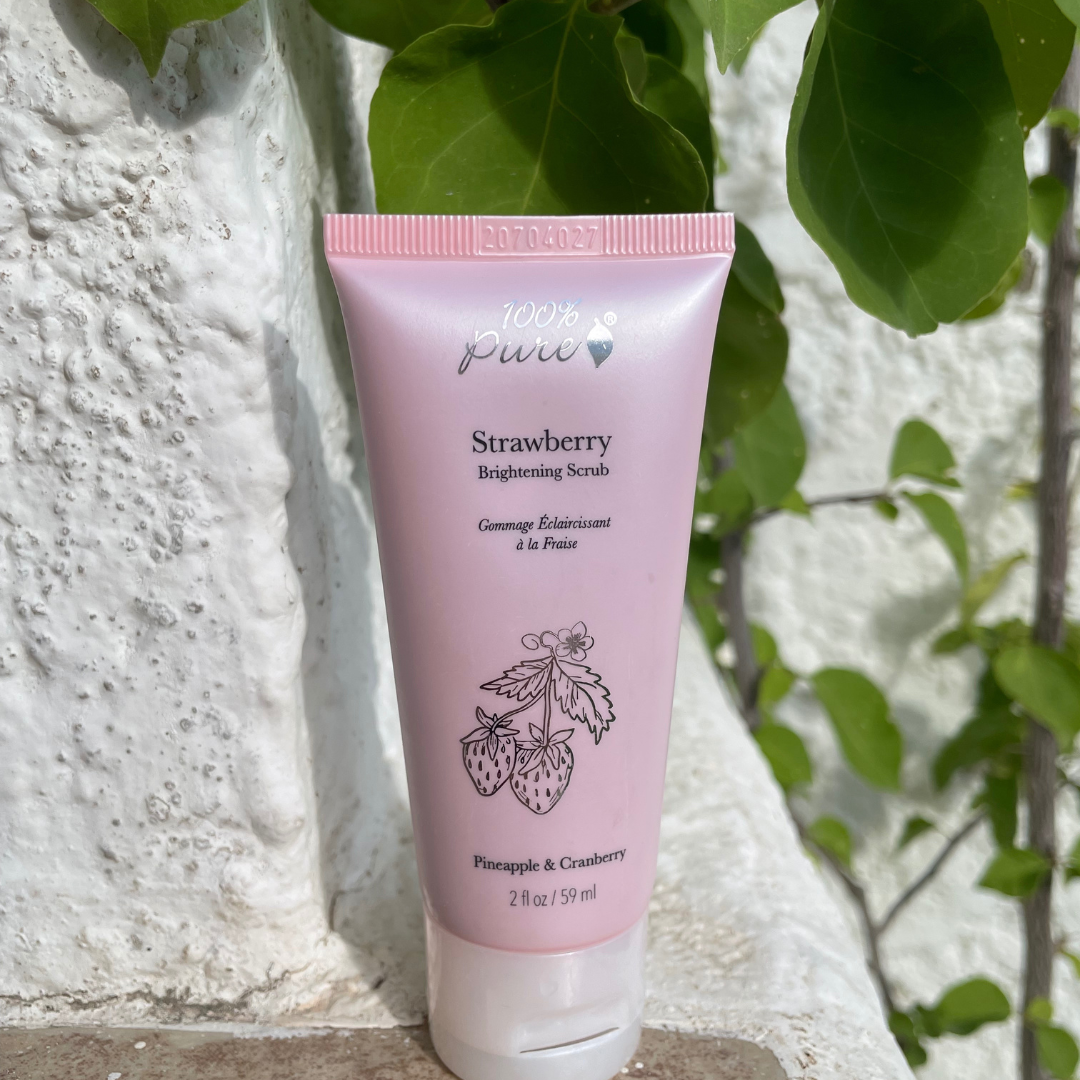 100% pure strawberry brightening scrub