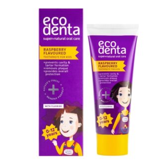 ECODENTA “KAKĖ MAKĖ” Raspberry flavoured toothpaste, 0+ år naturlig tannkrem