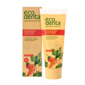 ecodenta strawberry carrot caries naturlig tannkrem for barn