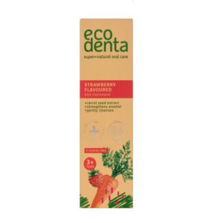 ecodenta strawberry carrot caries naturlig tannkrem for barn