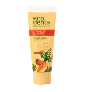 ecodenta strawberry carrot caries naturlig tannkrem for barn
