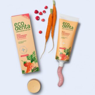 ecodenta strawberry carrot caries naturlig tannkrem for barn