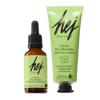 hudpleiepakke duo hej organic hyaluronic acid serum og allrounder cream