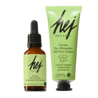 hudpleiepakke duo hej organic hyaluronic acid serum og allrounder cream
