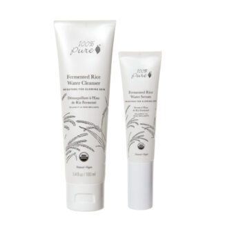 Hudpleiepakke duo fermented rice water cleanser og serum fra 100% pure