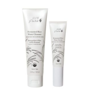 Hudpleiepakke duo fermented rice water cleanser og serum fra 100% pure