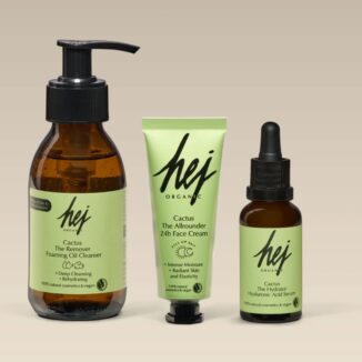 hudpleiepakke trio med hej organic cactus serie