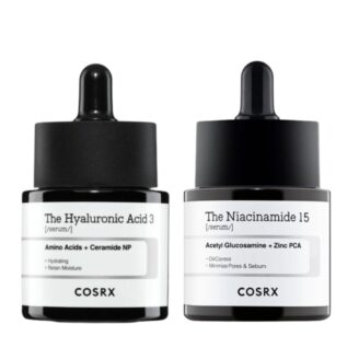 cosrx hudpleiepakke niacinamide og hyaluronic acid serum duo