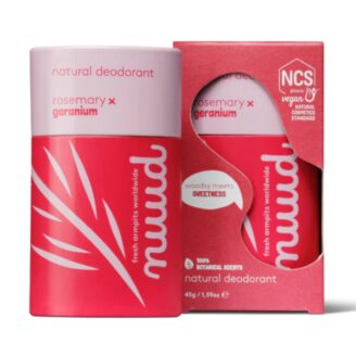 Nuud natural deodorant stick rosemary x geranium -superpopulære deodoranter for deg som ønsker en naturlig og effektiv deodorant.