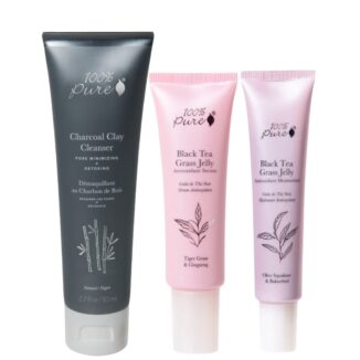 hudpleierutine for fet hud med rens, serum og fuktighetskrem 100% pure