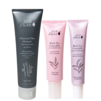 hudpleierutine for fet hud med rens, serum og fuktighetskrem 100% pure