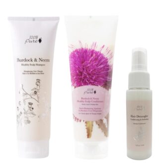 burdock neem shampoo og balsam 236ml + detangler 54ml