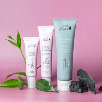 hudpleierutine for fet hud med rens, serum og fuktighetskrem 100% pure