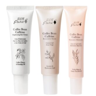 hudpleiepakke trio coffee bean serum + eye cream, moisturizer 50ml 100% pure