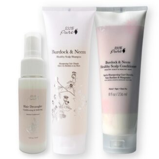 Burdock shampoo, balsam og detangler fra 100% Pure