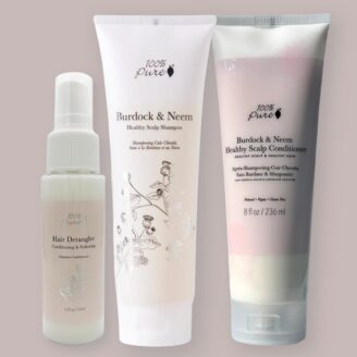 Burdock shampoo, balsam og detangler fra 100% Pure