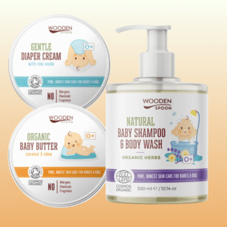 1De mest populære og viktigste produktene når man får barn. Dette er 100% naturlige, milde og pleiende produkter, milde nok til bruk fra barnet er nyfødt