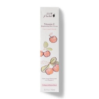 100% Pure vitamin c brightening face cream for en jevnere hudtone og glød. kun naturlige ingredienser.